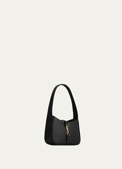 Saint Laurent Le 5 À 7 Mini Hobo schoudertas van kalfsleer - detail 2 zwart