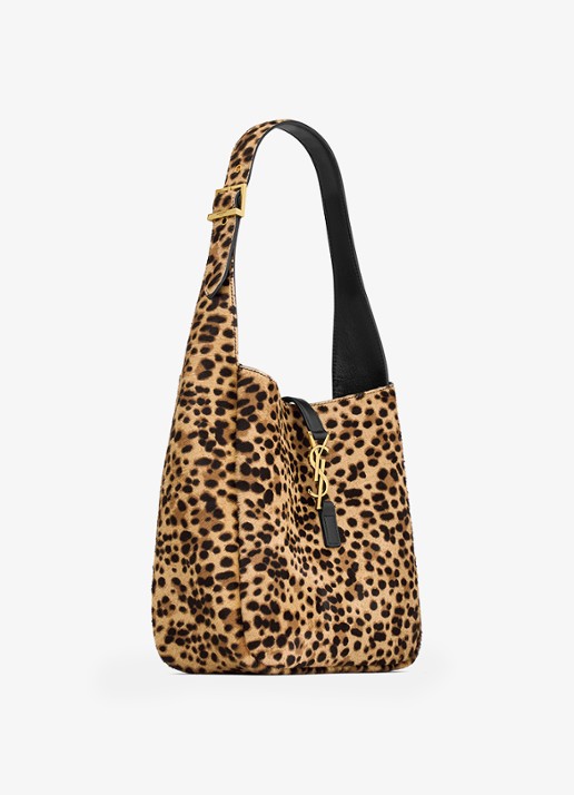 Saint Laurent Le 5 À 7 Supple Small shopper van kalfsleer met ponyhair - detail 3 camel