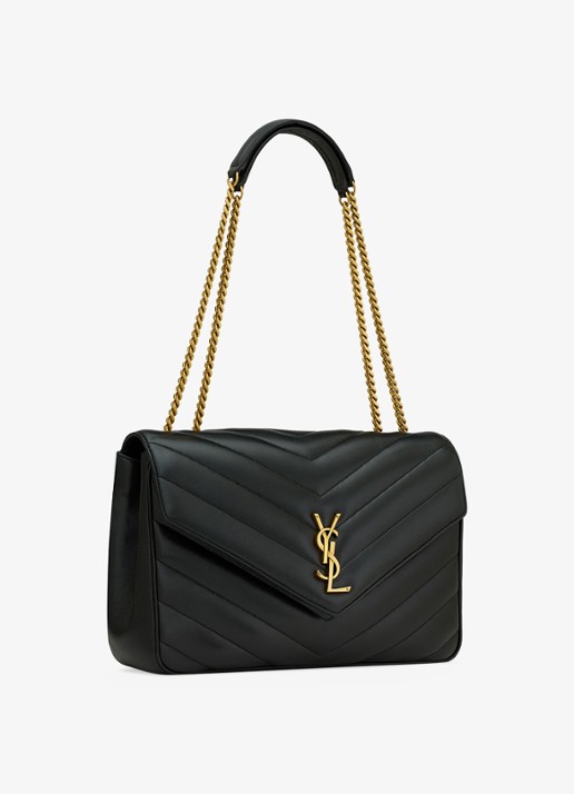 Saint Laurent Loulou Large schoudertas van lamsleer - detail 4 zwart