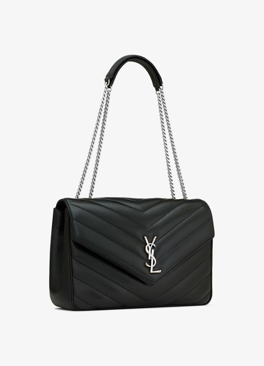 Saint Laurent Loulou Large schoudertas van quilted lamsleer - detail 3 zwart
