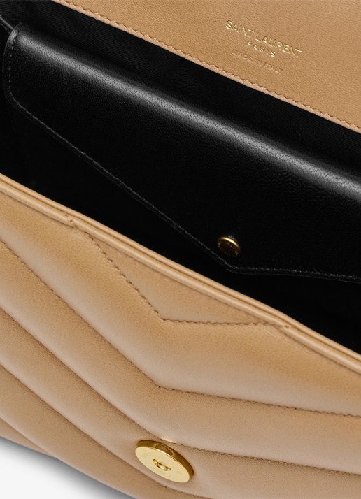 Saint Laurent Loulou Medium schoudertas van lamsleer - detail 5 lichtbruin