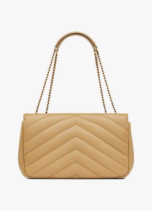 Saint Laurent Loulou Medium schoudertas van lamsleer - voorkant 7 lichtbruin