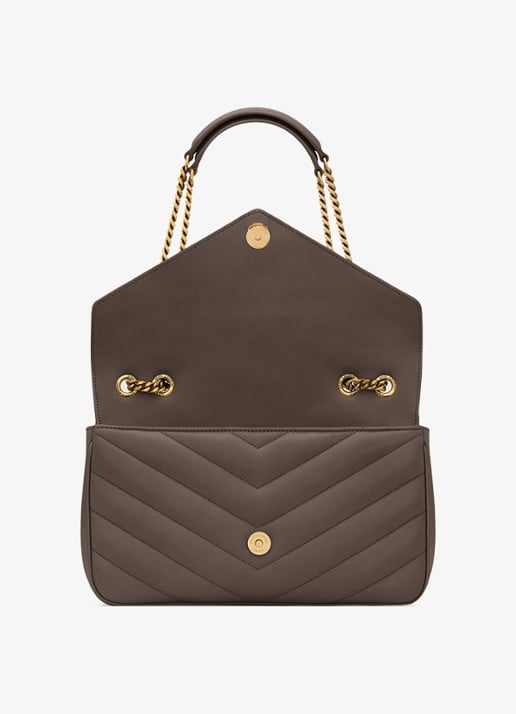 Saint Laurent Loulou Medium schoudertas van lamsleer - detail 4 taupe