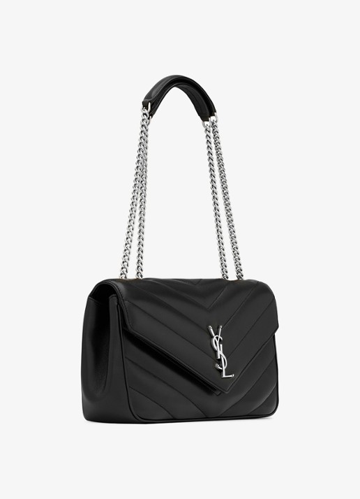 Saint Laurent Loulou Medium schoudertas van quilted lamsleer - detail 3 zwart