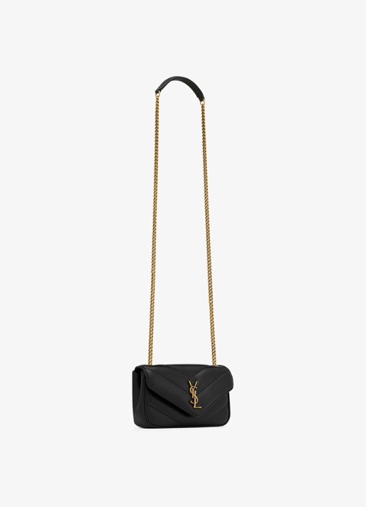 Saint Laurent Loulou Mini crossbodytas van lamsleer - detail 6 zwart