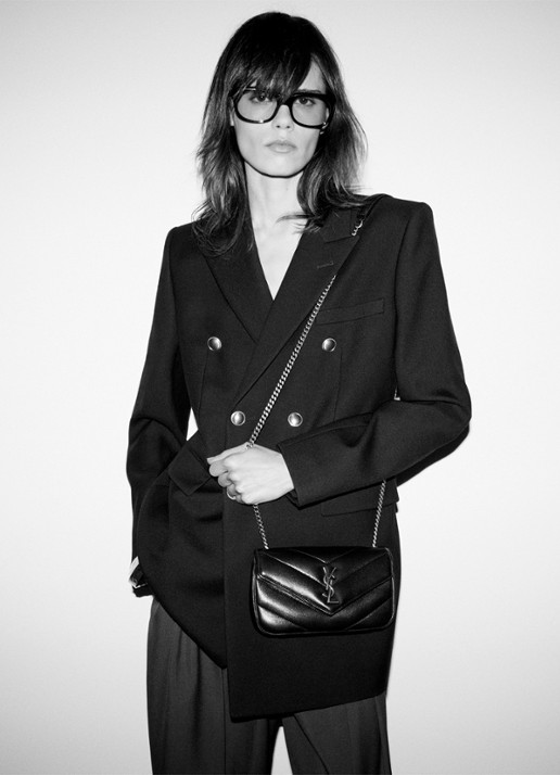 Saint Laurent Loulou Mini crossbodytas van lamsleer - detail 3 roestbruin