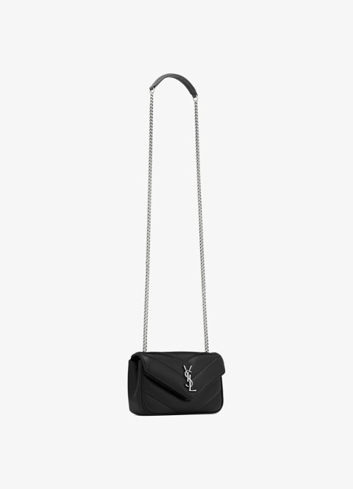 Saint Laurent Loulou Mini crossbodytas van quilted lamsleer - detail 4 zwart