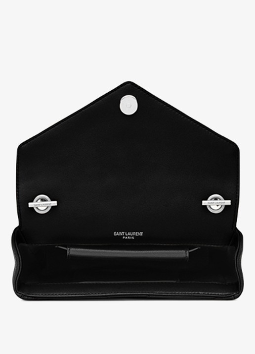 Saint Laurent Loulou Mini crossbodytas van quilted lamsleer - detail 7 zwart