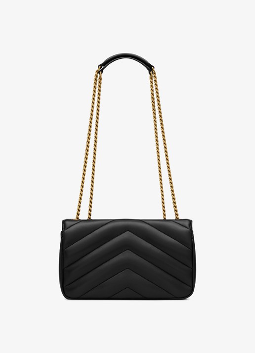 Saint Laurent Loulou Small schoudertas van lamsleer - voorkant 8 zwart