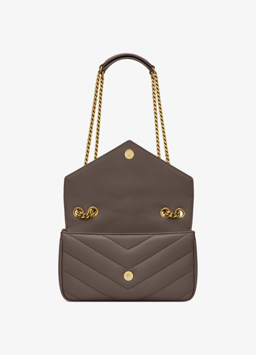 Saint Laurent Loulou Small schoudertas van lamsleer - detail 4 taupe