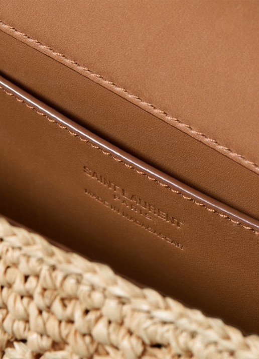 Saint Laurent Loulou Small schoudertas van raffia - detail 5 beige