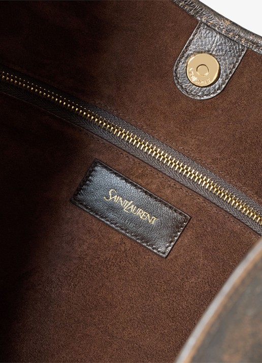 Saint Laurent Mombasa Medium schoudertas van kalfsleer - detail 4 donkerbruin