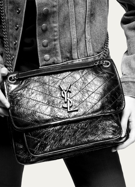 Saint Laurent Niki Medium schoudertas van kalfsleer - detail 2 zwart