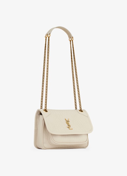 Saint Laurent Niki Mini schoudertas van lamsleer - detail 2 gebroken wit