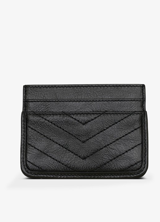 Saint Laurent Niki pasjeshouder van kalfsleer - achterkant zwart