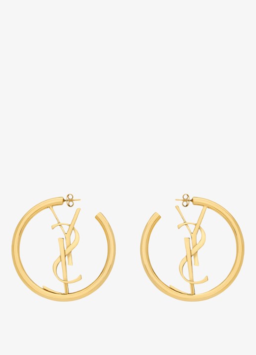 Saint Laurent Oorringen met logo - achterkant goud