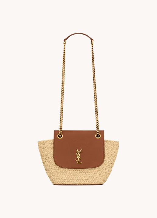Saint Laurent Panier schoudertas met kalfsleren details