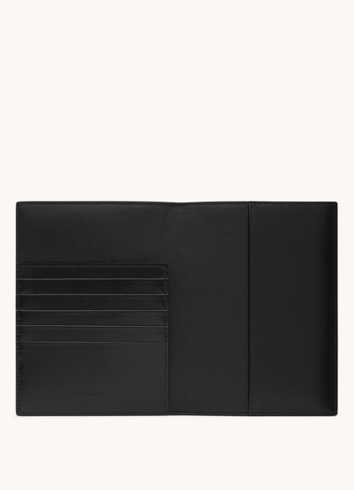 Saint Laurent Paris paspoortetui van kalfsleer - detail 2 zwart