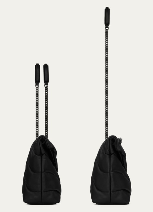 Saint Laurent Puffer Medium schoudertas van quilted lamsleer - detail 3 zwart