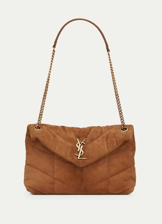 Saint Laurent Puffer Small schoudertas van quilted kalfssuède