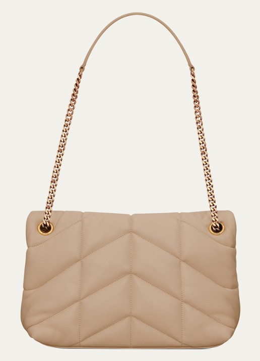 Saint Laurent Puffer Small schoudertas van quilted lamsleer - detail 3 beige
