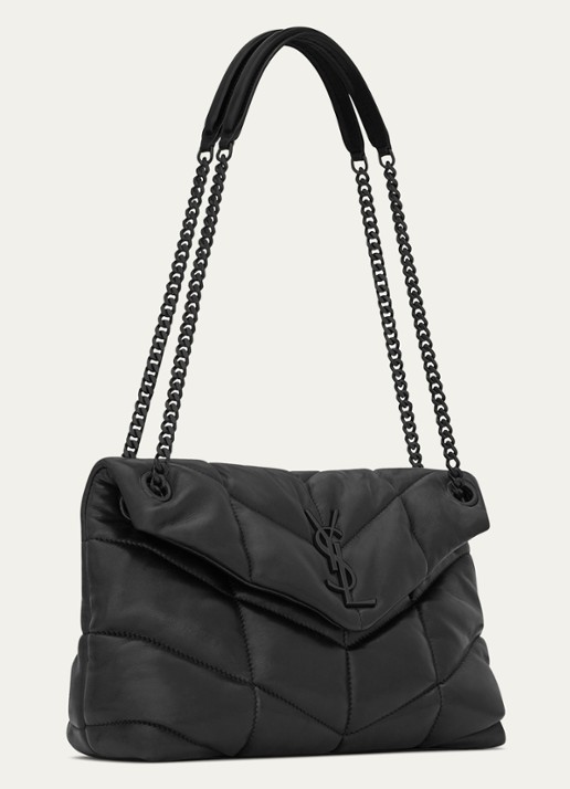 Saint Laurent Puffer Small schoudertas van quilted lamsleer - detail 6 zwart