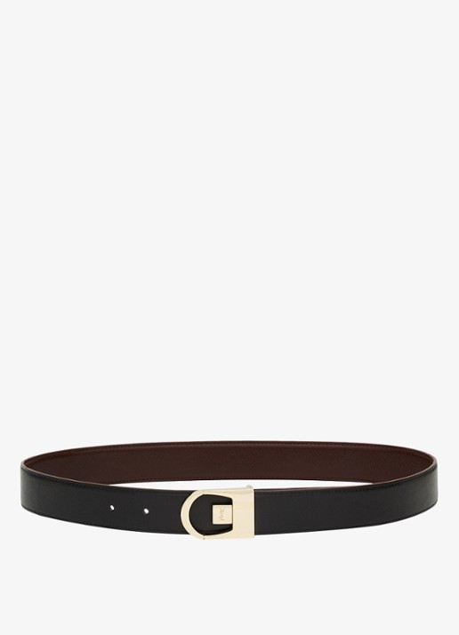 Saint Laurent Reversible riem van kalfsleer - detail 5 zwart
