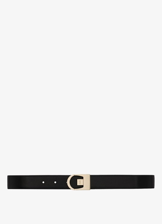 Saint Laurent Reversible riem van kalfsleer - voorkant 2 zwart