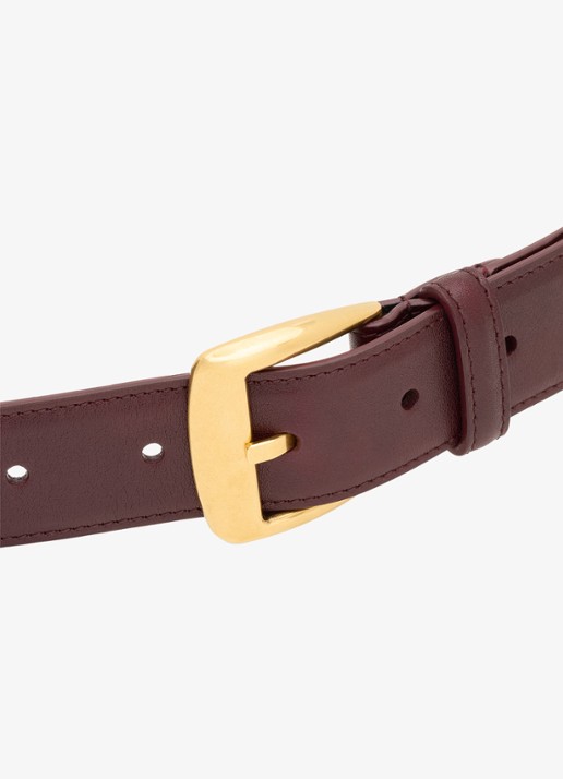 Saint Laurent Riem van kalfsleer - detail 3 bordeauxrood