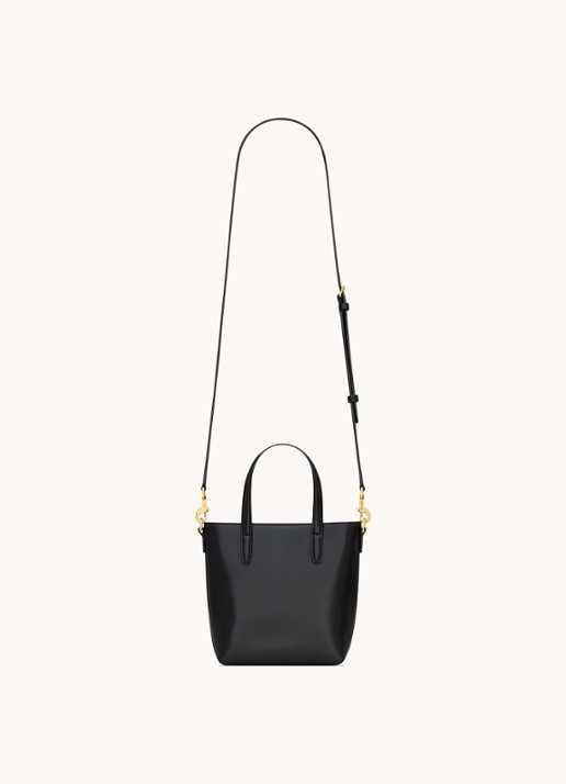 Saint Laurent Shopping Mini handtas van kalfsleer met afneembare schouderriem - achterkant 6 zwart