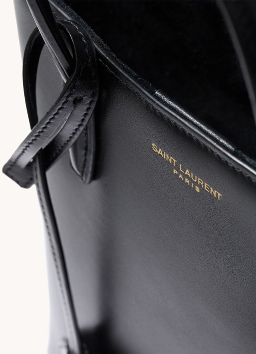 Saint Laurent Shopping Mini handtas van kalfsleer met afneembare schouderriem - detail 3 zwart