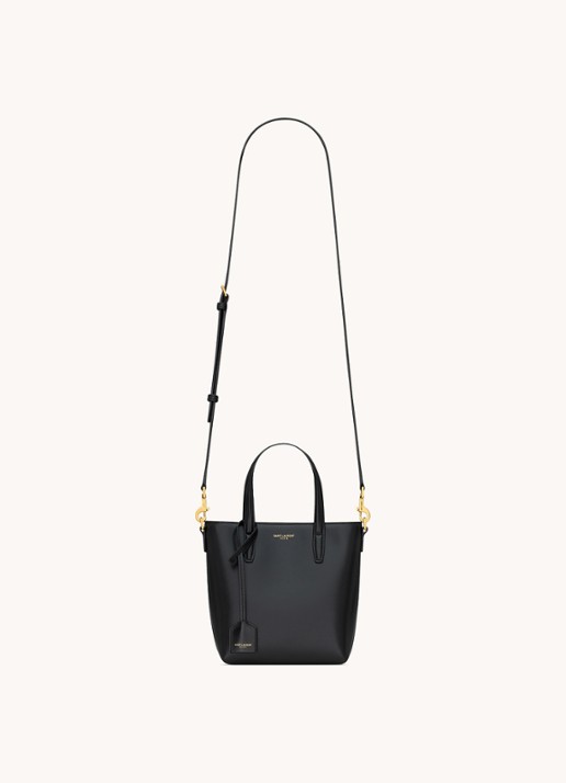 Saint Laurent Shopping Mini handtas van kalfsleer met afneembare schouderriem - voorkant 5 zwart