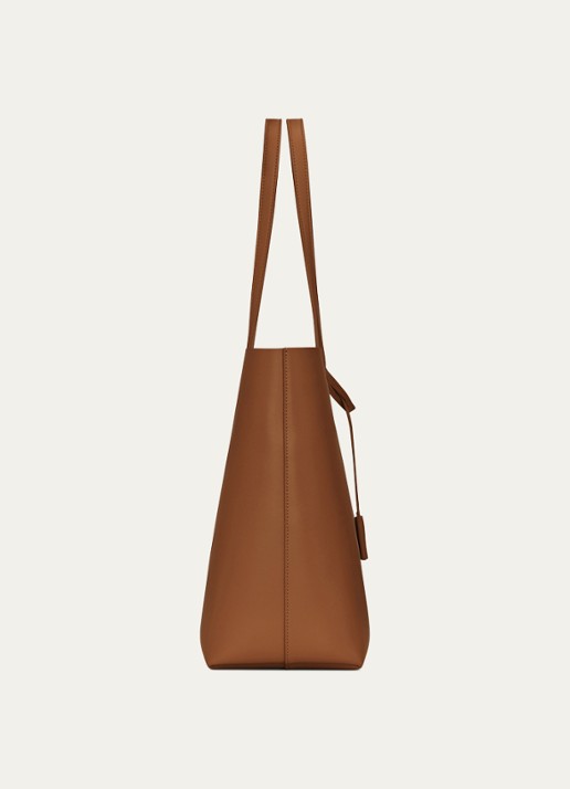 Saint Laurent Shopping schoudertas van kalfsleer met uitneembaar etui - detail 5 cognac