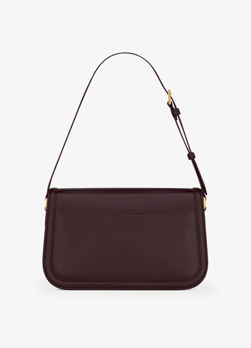 Saint Laurent Solferino Medium schoudertas van lamsleer - achterkant bordeauxrood