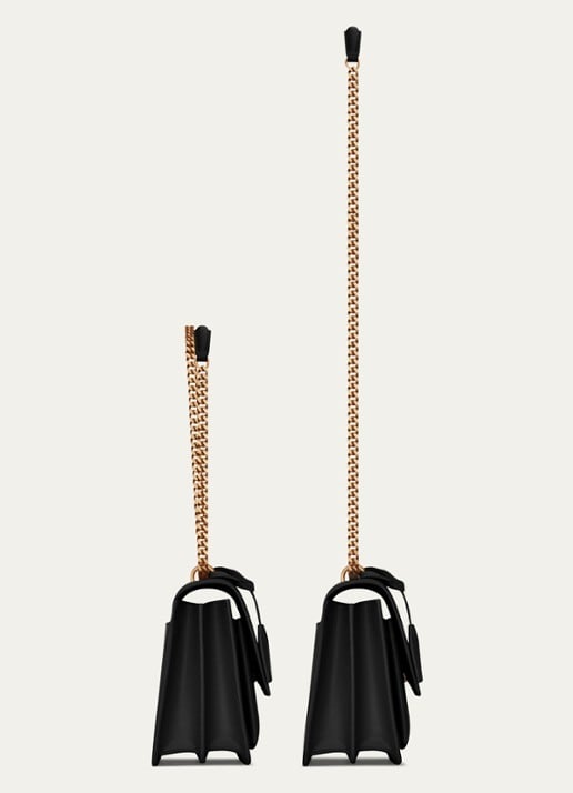 Saint Laurent Sunset Medium schoudertas van kalfsleer - detail 2 zwart