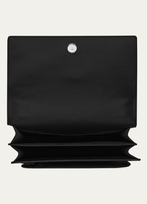 Saint Laurent Sunset Medium schoudertas van kalfsleer - detail 4 zwart