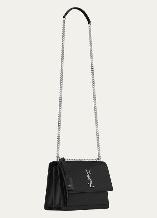 Saint Laurent Sunset Medium schoudertas van kalfsleer - detail 5 zwart