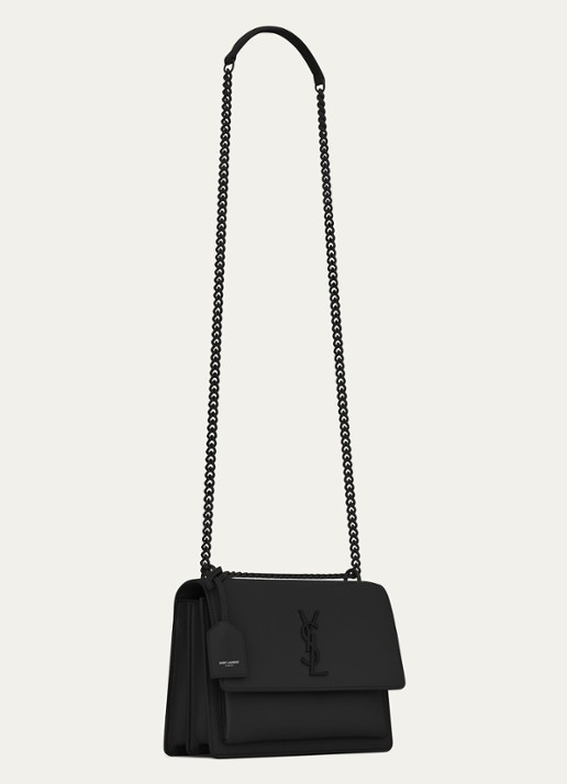 Saint Laurent Sunset Medium schoudertas van kalfsleer - detail 6 zwart