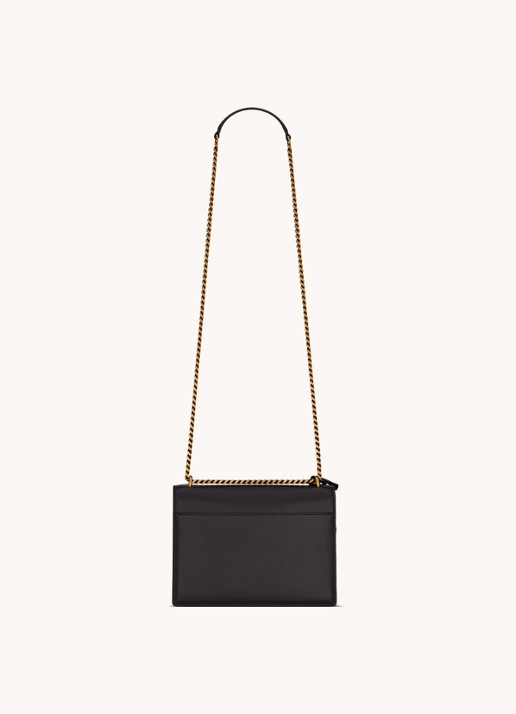 Saint Laurent Sunset Medium schoudertas van kalfsleer - detail zwart