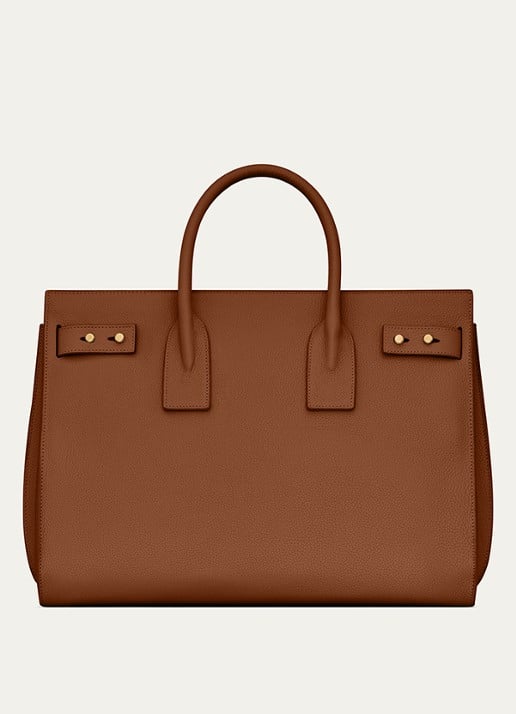 Saint Laurent Supple Sac De Jour Medium handtas van kalfsleer - achterkant 2 bruin