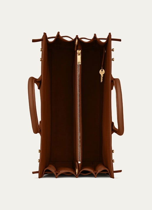 Saint Laurent Supple Sac De Jour Medium handtas van kalfsleer - detail 4 bruin