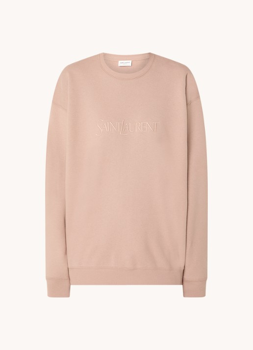 Saint Laurent Sweater met logoborduring - voorkant 3 oudroze