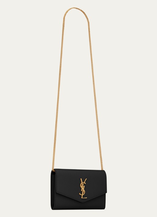 Saint Laurent Uptown portemonnee van kalfsleer met schouderriem - detail 6 zwart