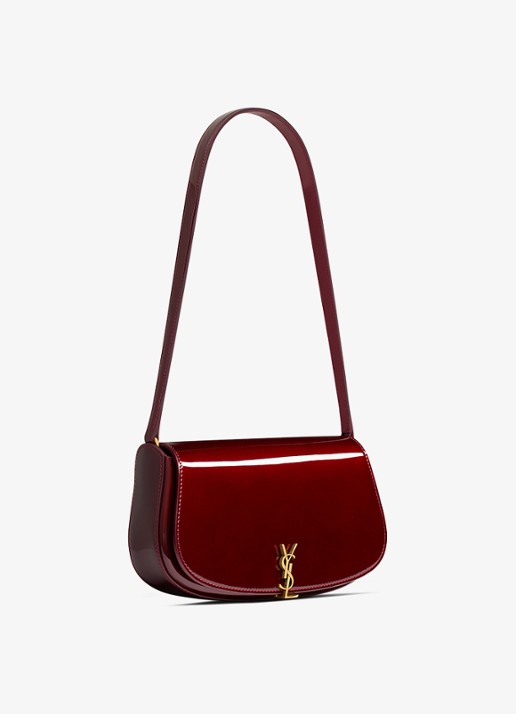 Saint Laurent Voltaire Mini schoudertas van lakleer - detail 5 bordeauxrood