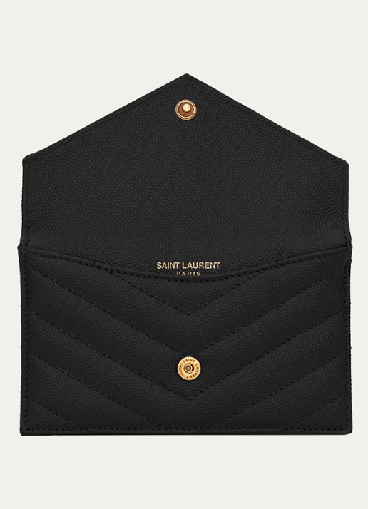 Saint Laurent Zip Fragments pasjeshouder van kalfsleer - detail 2 zwart
