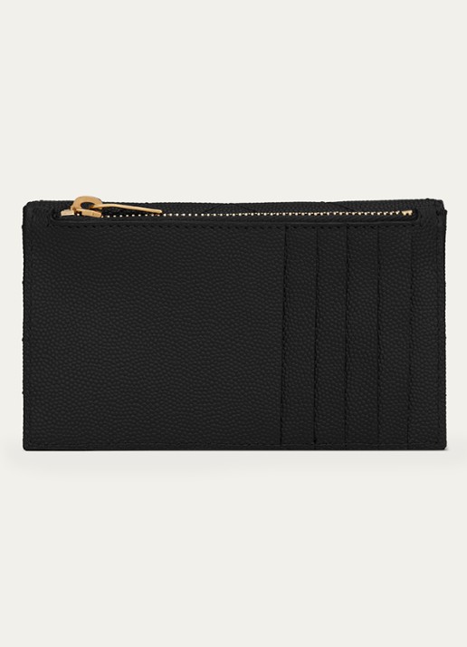 Saint Laurent Zip Fragments pasjeshouder van kalfsleer - detail 4 zwart
