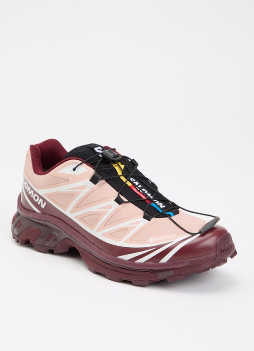 Salomon XT-6 GTX sneaker met mesh details - voorkant 7 bordeauxrood