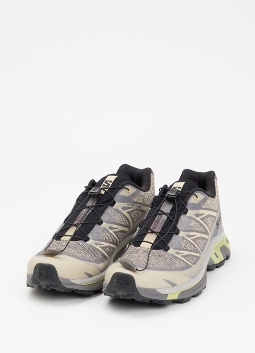 Salomon XT-6 sneaker met gebreid bovenwerk - detail beige