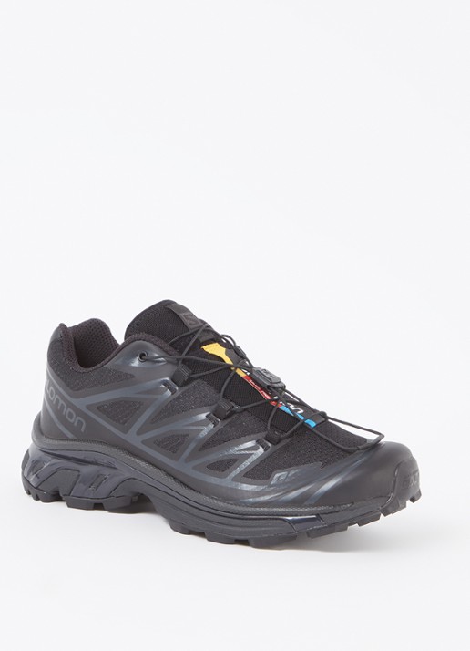 Salomon XT-6 sneaker met mesh details  - voorkant zwart