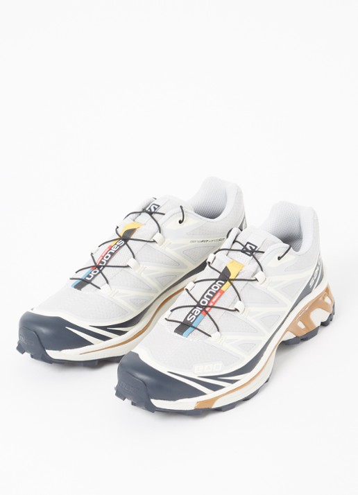 Salomon XT-6 sneaker met mesh details  - detail 2 lichtgrijs
